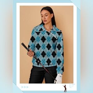 Acegolfs Not So Classic Windproof Golf Sweatshirt Light Blue Size L